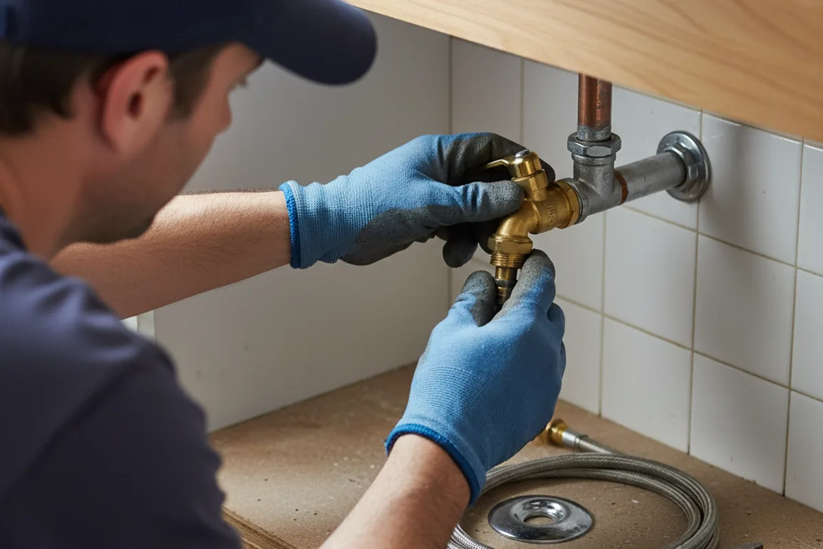 Shutoff valve and fitting work during Faucet and Fixture Repair in Weymouth